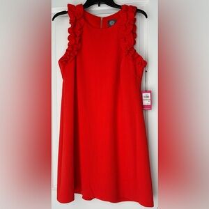 NWT Vince Camuto dress with ruffle strap detail.